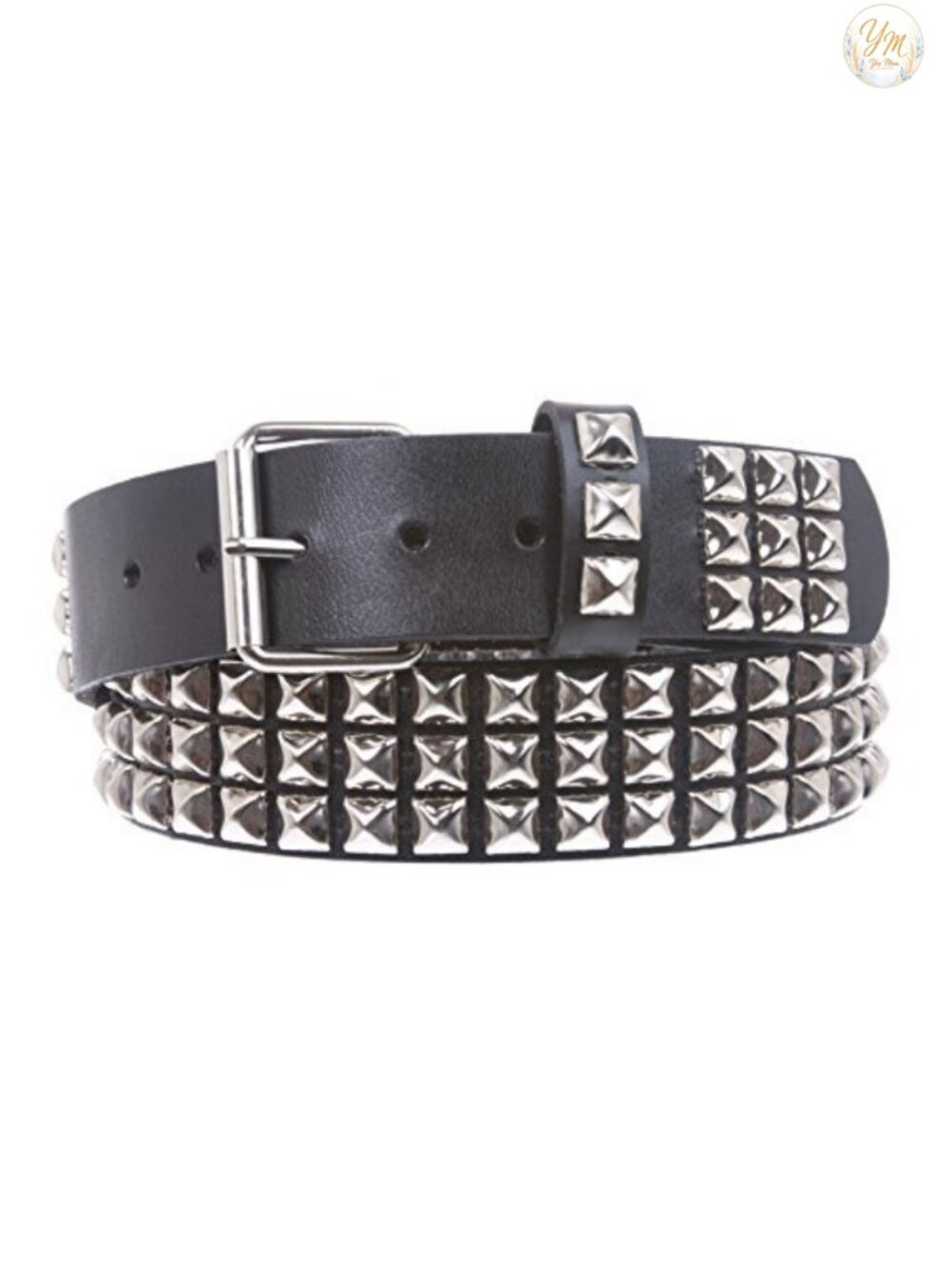 Sterling Silver Leather Belt Punk Rock Studded Belt